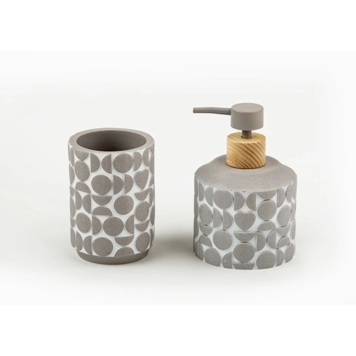 Manamo Linyi Liquid Soap Dispenser  Polyresin Gray  9.6x9.6x13.9 cm