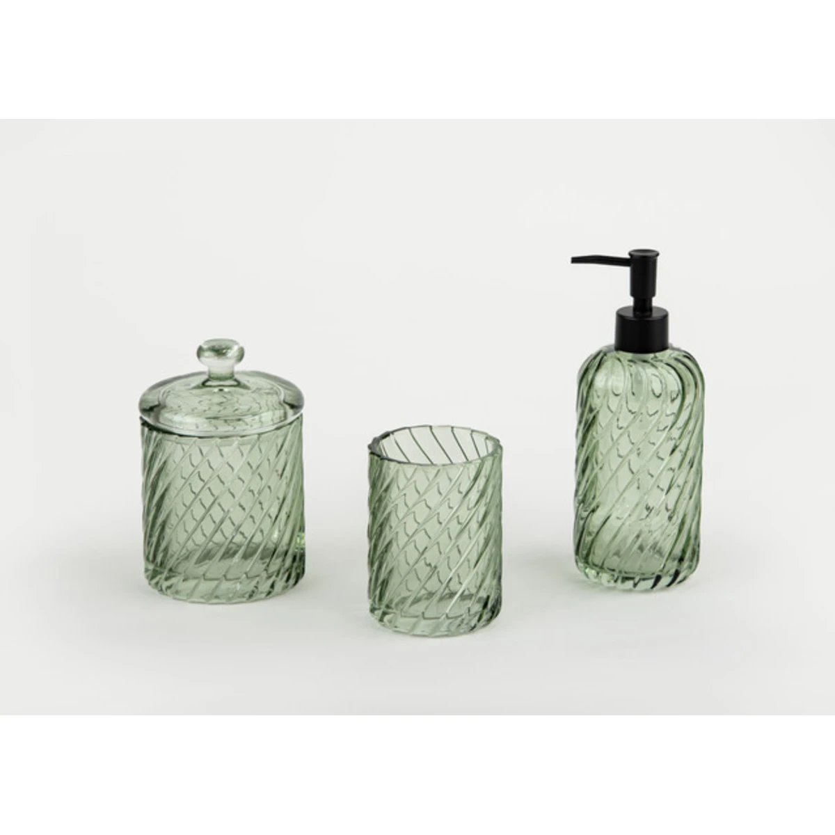Manamo Pearl Liquid Soap Dispenser  Glass Green  8x8x21.1 cm