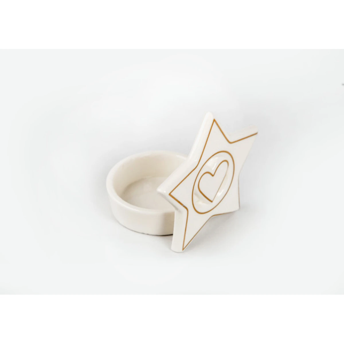 Manamo Star Candle Holder Porcelain White  8.7x6.8x7.4 cm