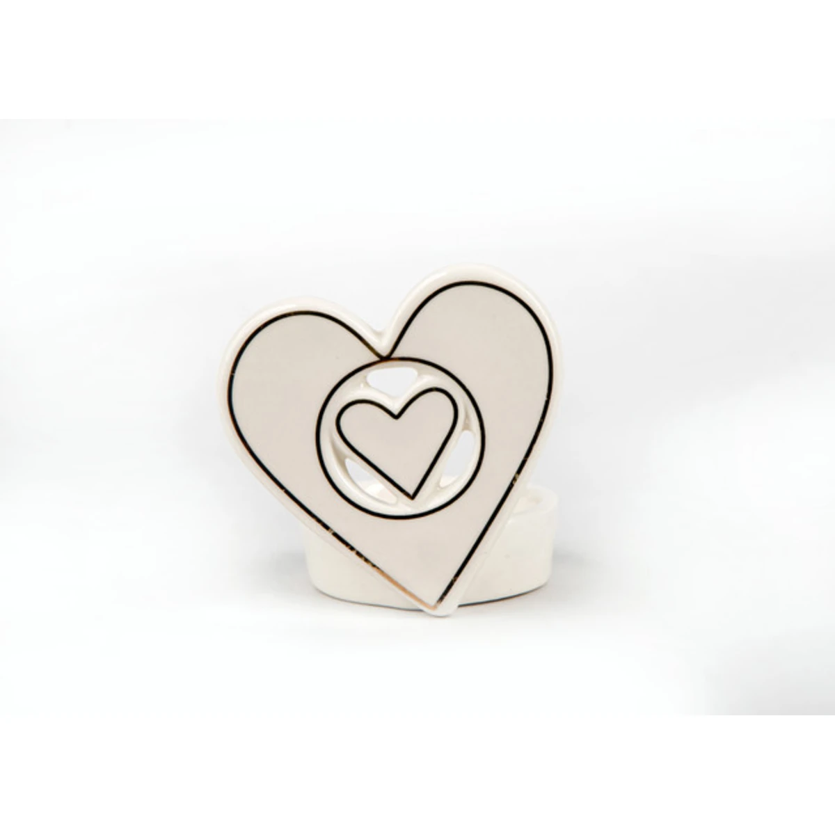 Manamo Love Candle Holder Ceramic White  7.6x6.8x8.8 cm