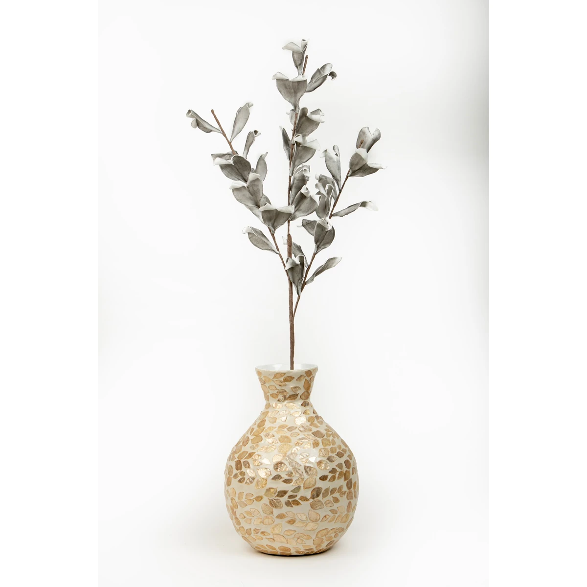 Manamo Leaves Eva Artificial Flower  Grey  98 cm