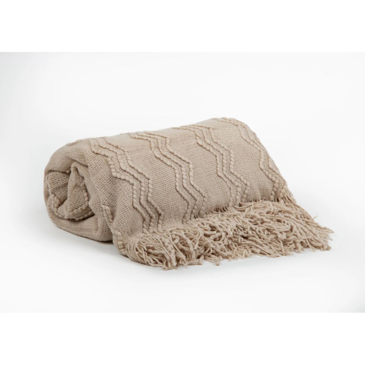 Manamo Zigzag Throw Acrylic Beige 130x170 cm