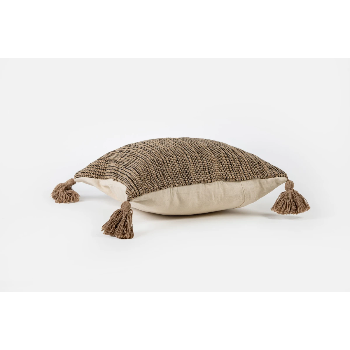 Manamo Perla Decorative Pillow Case Jute Tassel Natural 45x45 cm