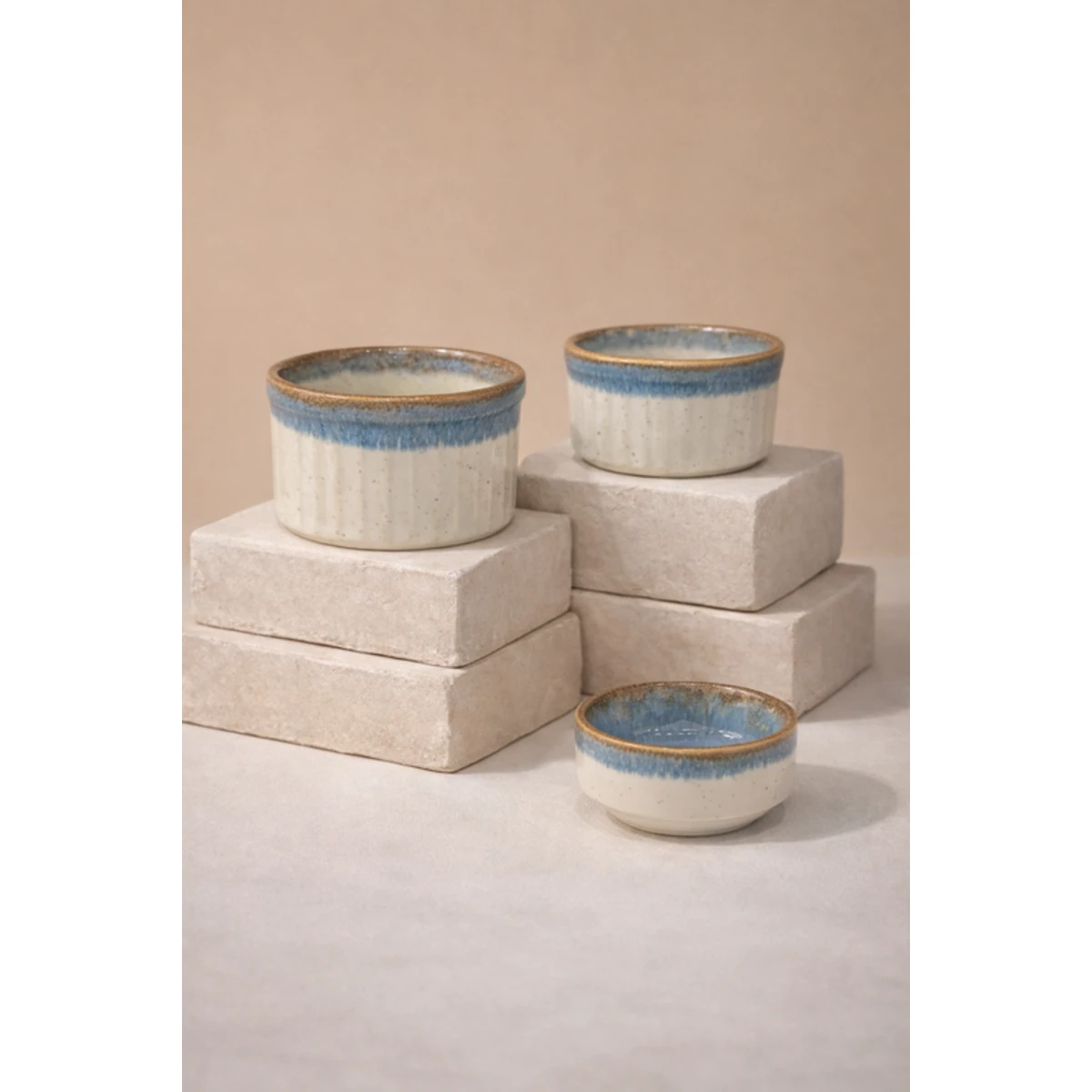 Manamo Luna Suffle Bowl Ceramiic Indigo  8 cm