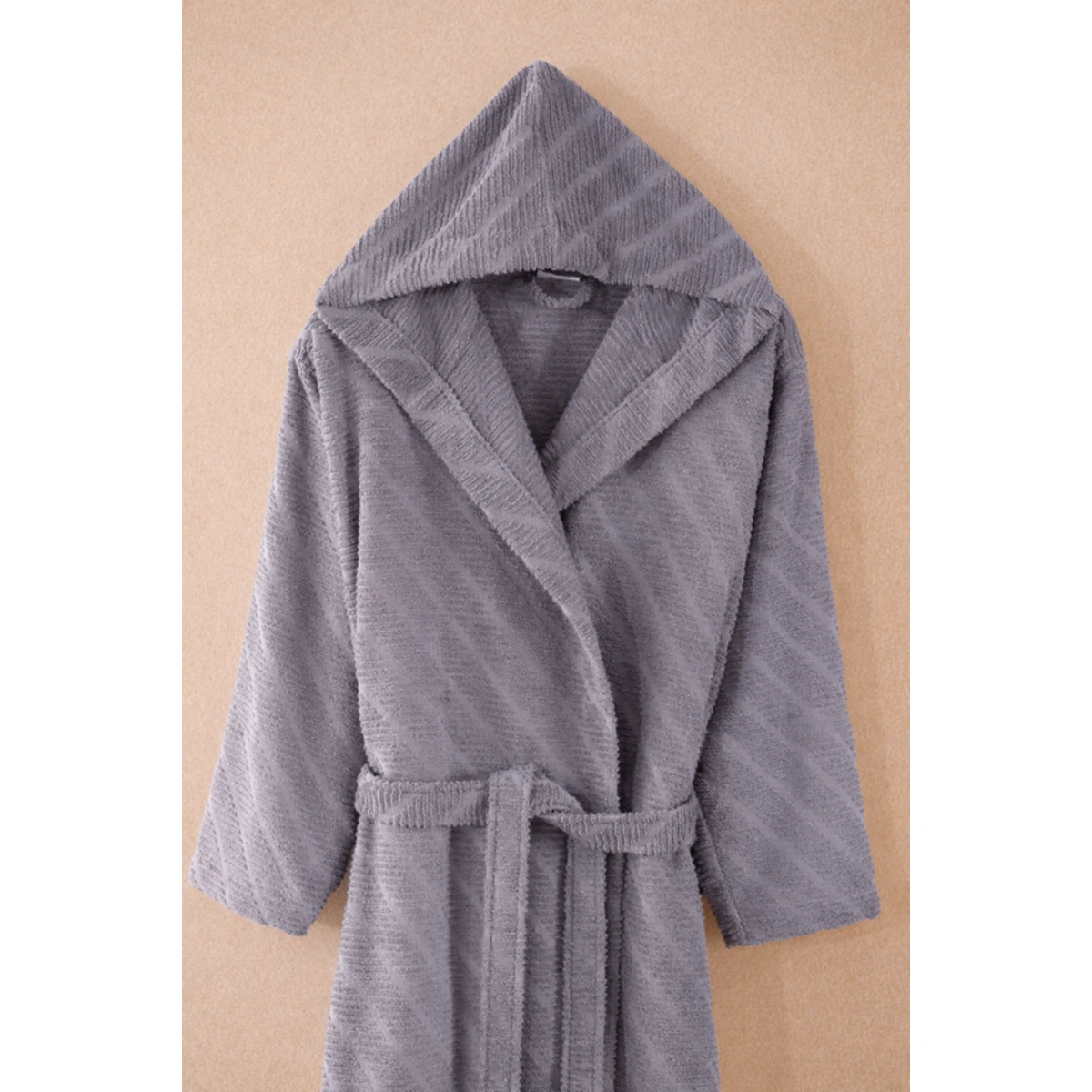 Manamo Dolce Bathrobe Cotton Plum Jaqcuard Hooded S/M