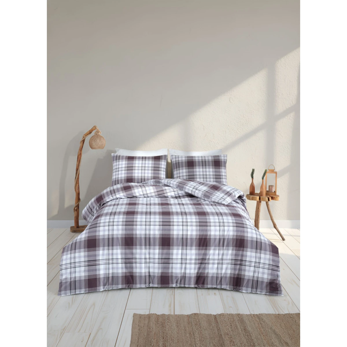 Manamo Skoch  Duvet Cover With Pillow Case Cotton Brown-Ecru 160x220 cm+50X70 cm