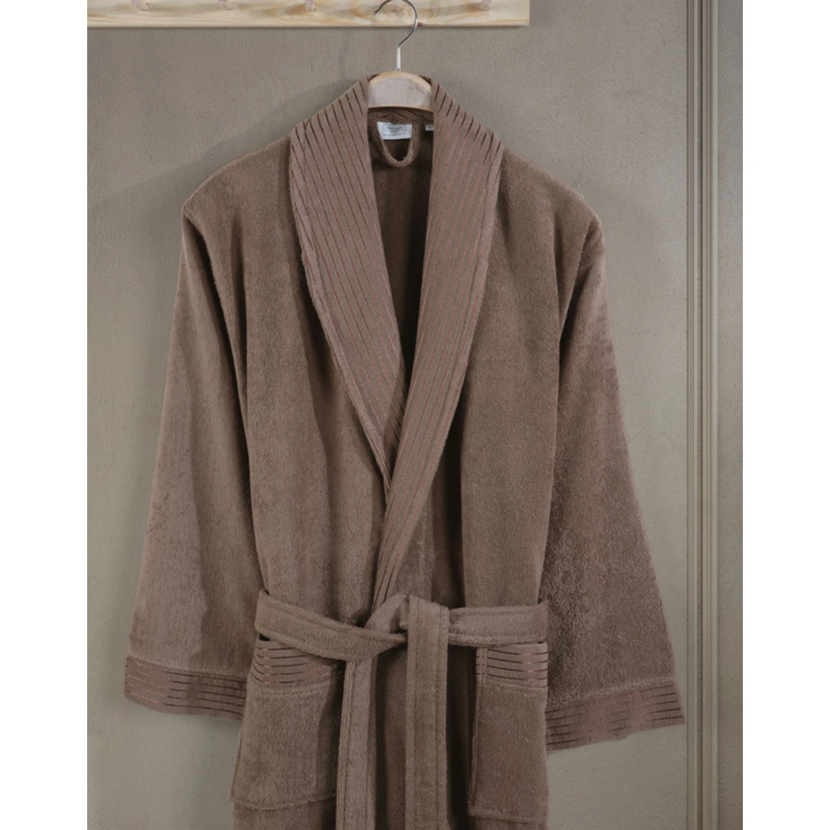 Manamo Jess Shawl Collar Bathrobe Cotton Mocha S/M