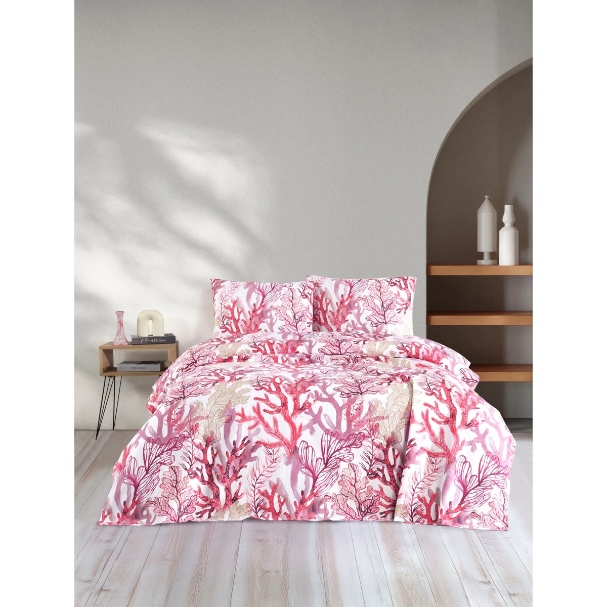 Manamo Coral Digital Printed Pike Bedspread 200x220  