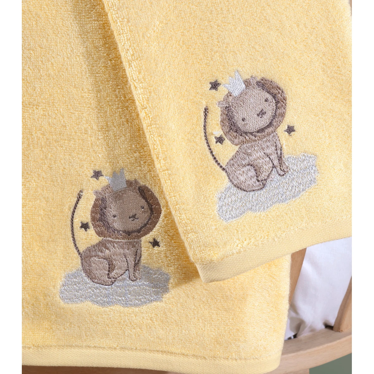 Manamo Baby Bamboo Bath Towel Baby Zoo Yellow 70X130 cm