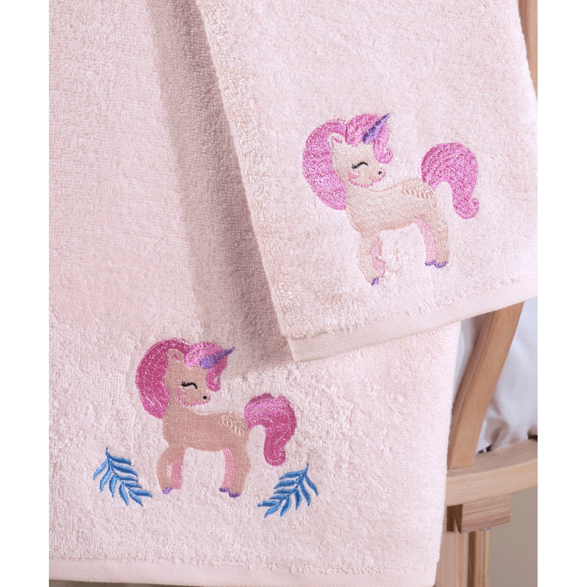 Manamo Baby Bamboo Face Towel Pony  Soft Pink 50X80 cm