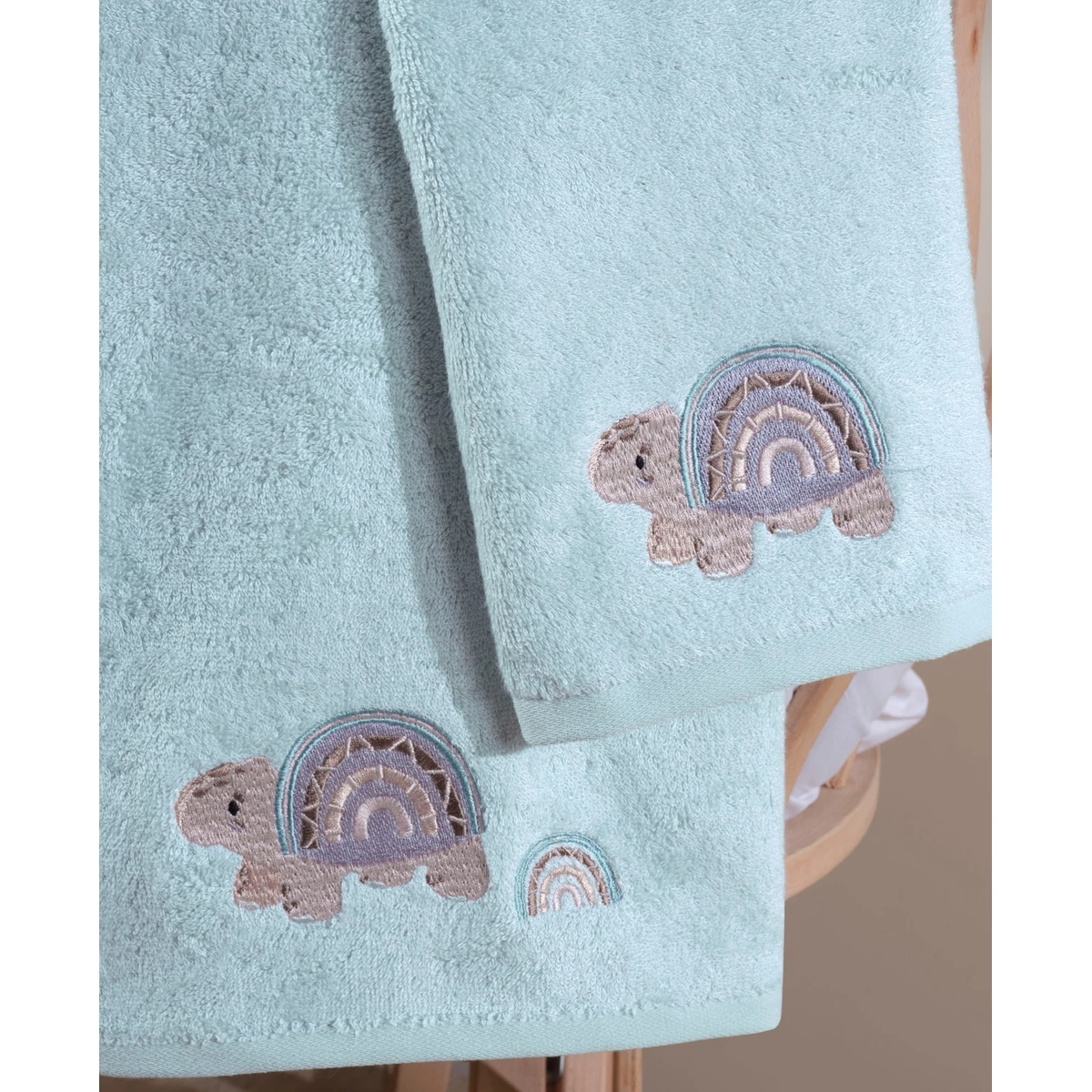 Manamo Baby Bamboo Face Towel Tiny Turtels Cameo 50X80 cm
