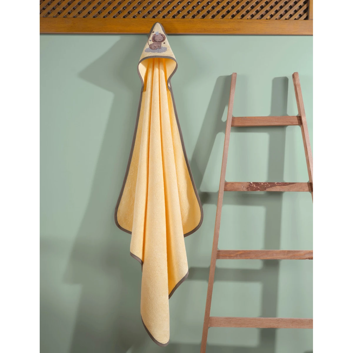 Manamo Baby Zoo Baby Hooded Towel  Yellow 90X90 cm