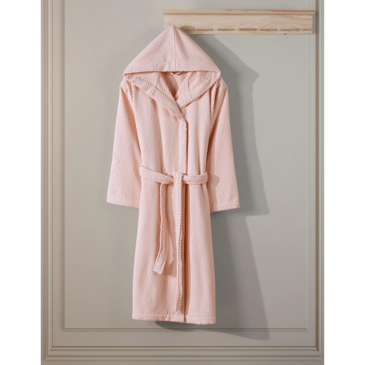 Manamo Kent Bathrobe Cotton Blush Jacquard Hooded 2XL/3XL