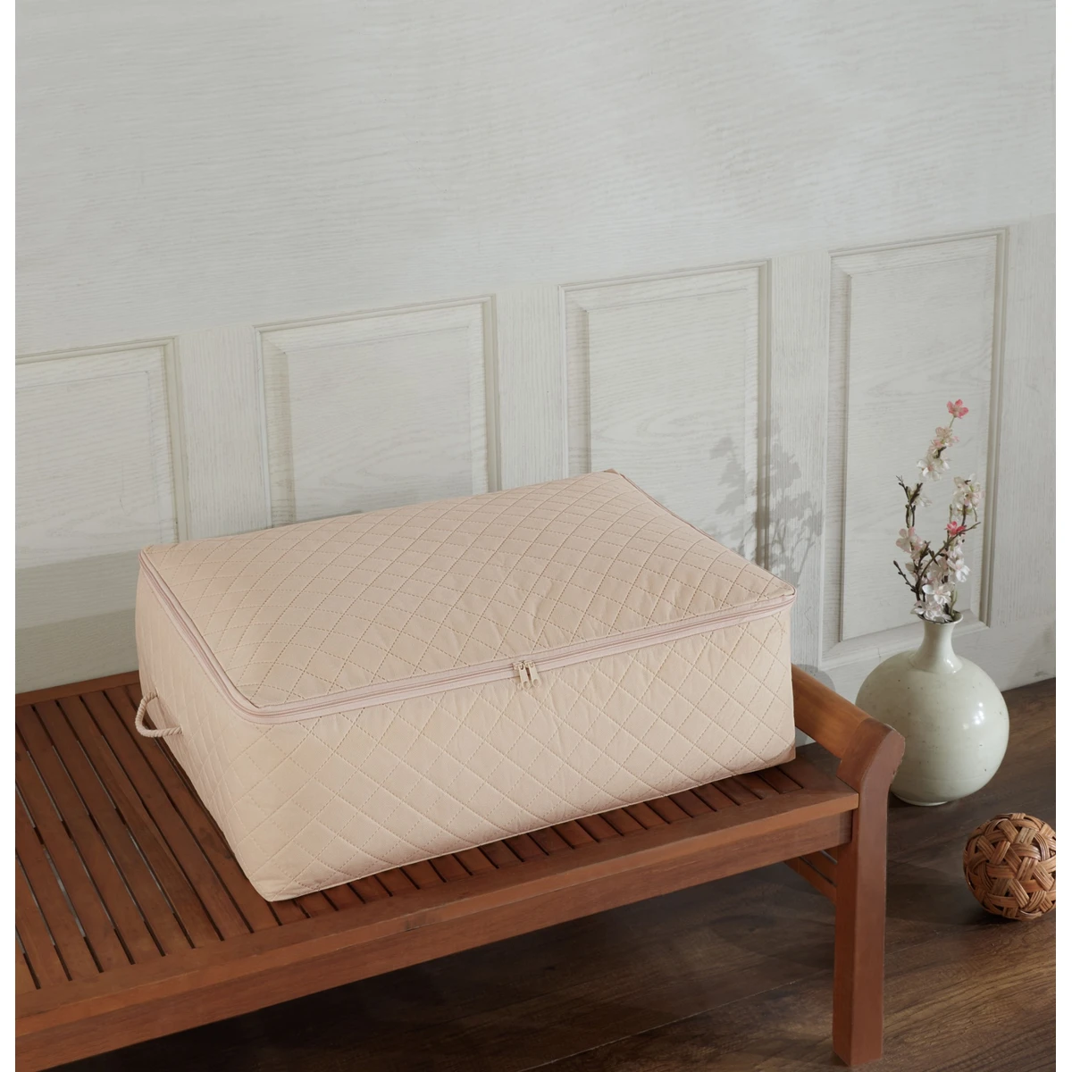 Manamo  Plain Organizer Quilted Beige 60x45x18 cm