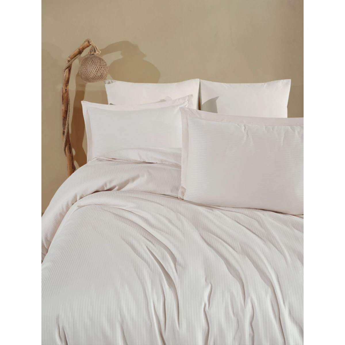 Manamo Prime Stripe Bed Linnen Set  Saten Linen Single 160x220+50x70+180x260 cm