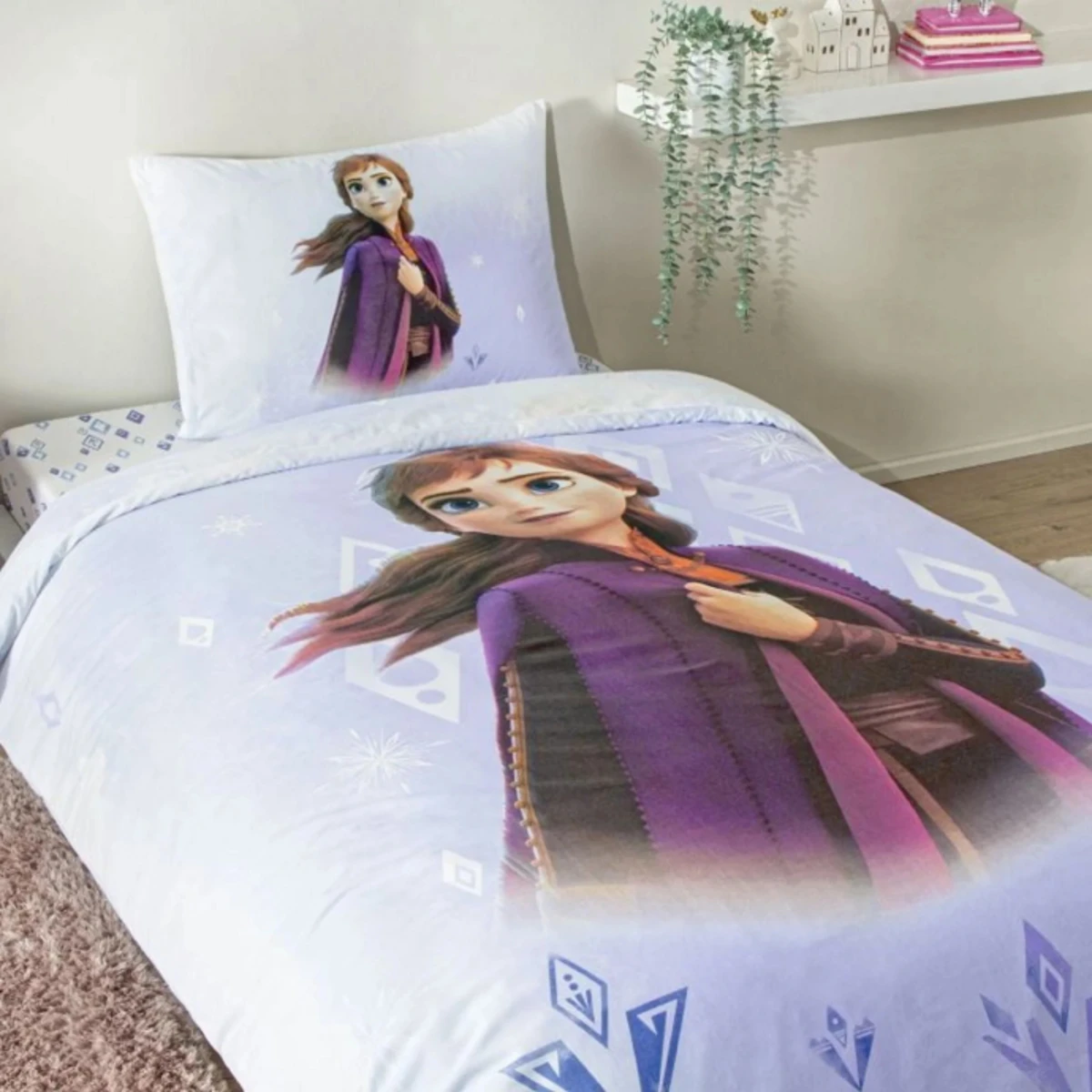 TAC Cotton Disney Frozen Diamond Bed Linen Set Single Size 160x220+100x200+50x70 (1 pc) 