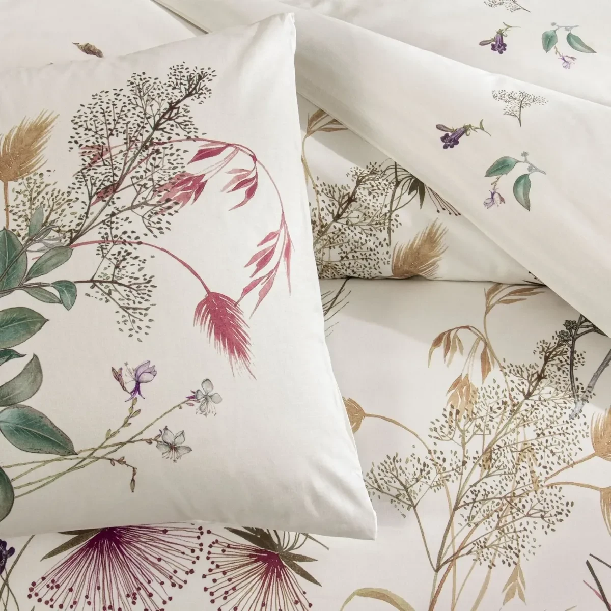 TAC Elowen  Ranforce Bed Linen Set Single Blue 160x220+180x260+50x70 cm 