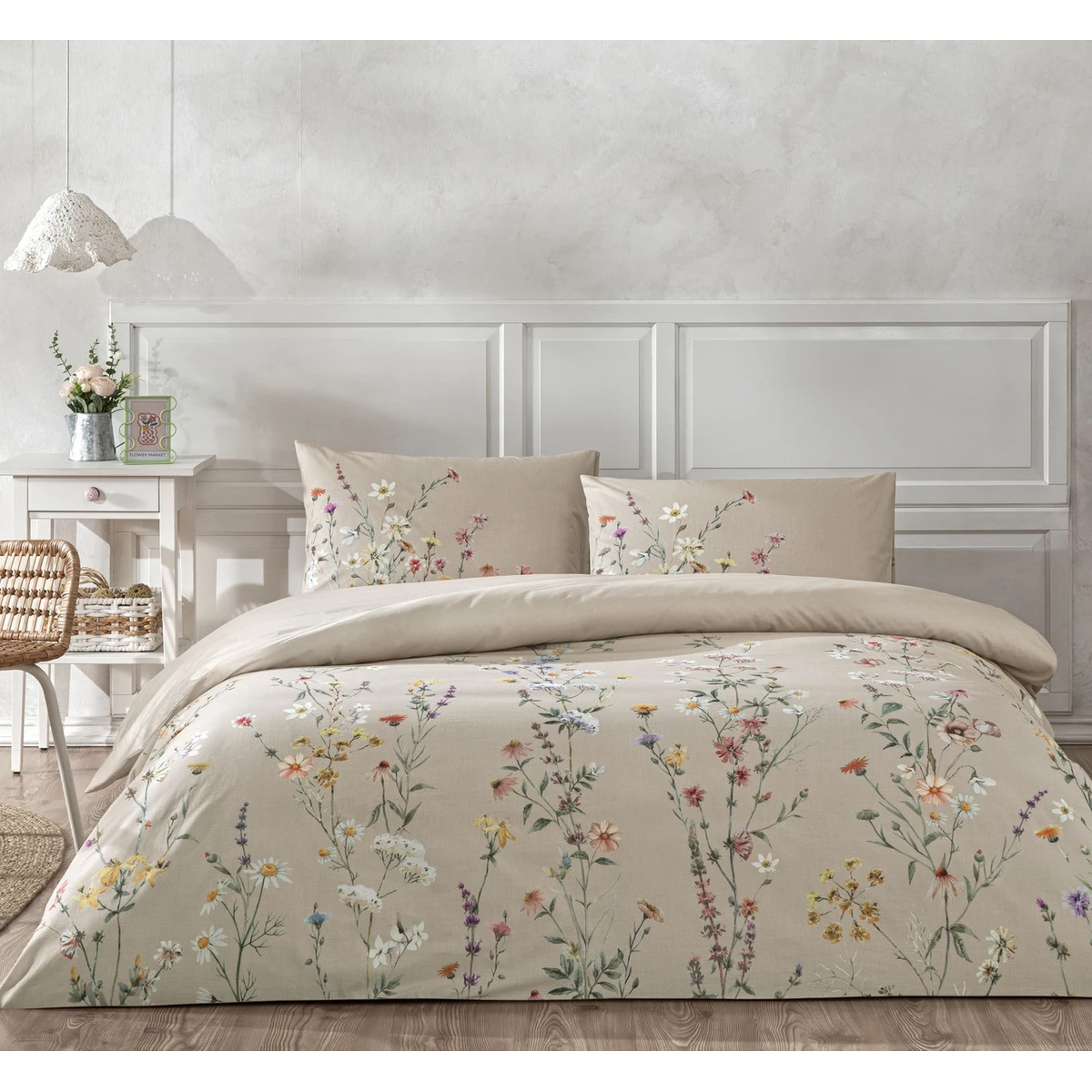 TAC Lunel Bed Linen Set Cotton  Double 200x220+240x260+50x70(2pc)cm