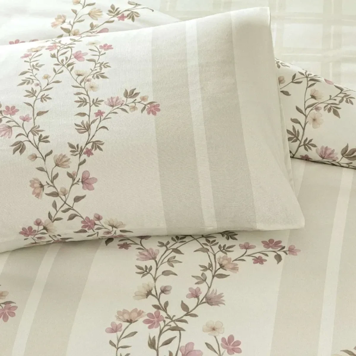 TAC Mirelune Bed Linen Set Cotton Beige Double 200x220+240x260+50x70(2pc)cm