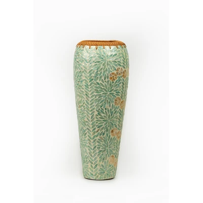 Manamo Madelyn Vase Bamboo/ Pearl / Rattan Green 24x60 cm