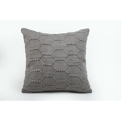 Manamo Honeycomb Decorative Pillow Case Acrylic Light Grey 45x45 cm