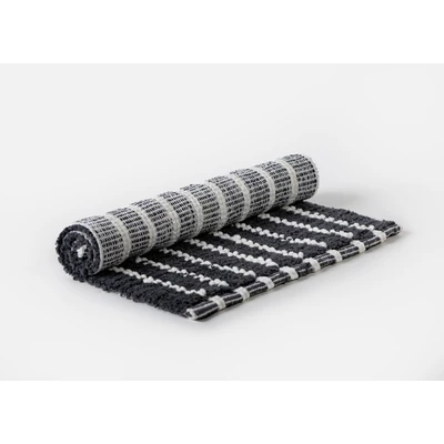 Manamo Dots Bath Mat Micro-chenille Black Hand-woven40x60 cm