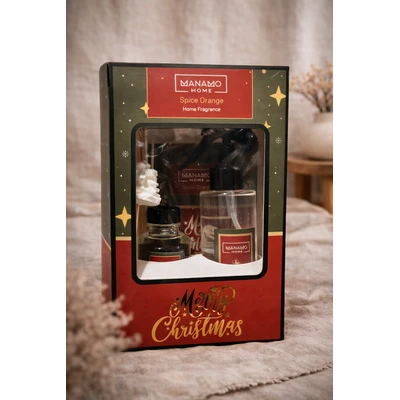 Manamo Spice Orange Gift Set - Room Fragrance 100 cc+ Fragrance Sachet + Room Spray 250 cc 