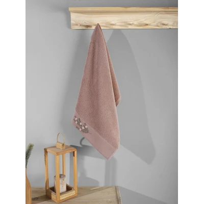 Manamo Tiny Rose Embroidered Face Towel Cotton Blush 50x85 cm
