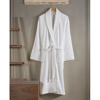 Manamo Jess Shawl Collar Bathrobe Cotton Cream S/M