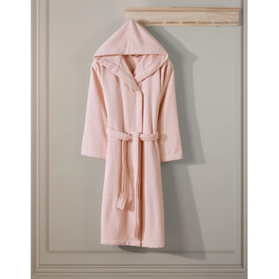 Manamo Kent Bathrobe Cotton Blush Jacquard Hooded 2XL/3XL