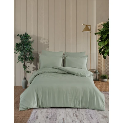 Manamo Prime Stripe Bed Linnen Set  Saten Cameo Green Double200x220+50x70 cm(2)+240x260 cm