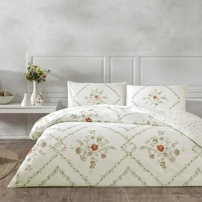 TAC Elira Bed Linen Set Cotton White Double 200x220+240x260+50x70(2pc)cm